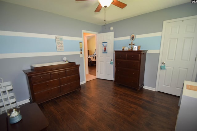 458 Laurel Mist Ln, West Columbia, SC 29170 - bedroom featuring dark wood-style floors and a ceiling fan