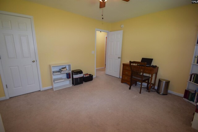 458 Laurel Mist Ln, West Columbia, SC 29170 - carpeted office space featuring a ceiling fan and baseboards