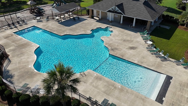 458 Laurel Mist Ln, West Columbia, SC 29170 - community pool with a patio