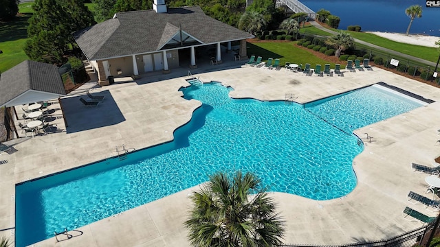 458 Laurel Mist Ln, West Columbia, SC 29170 - community pool featuring a patio and an outdoor structure