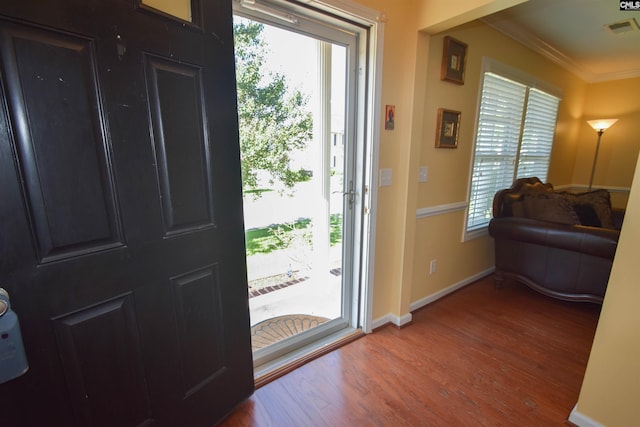 458 Laurel Mist Ln, West Columbia, SC 29170 - foyer with crown molding and wood finished floors