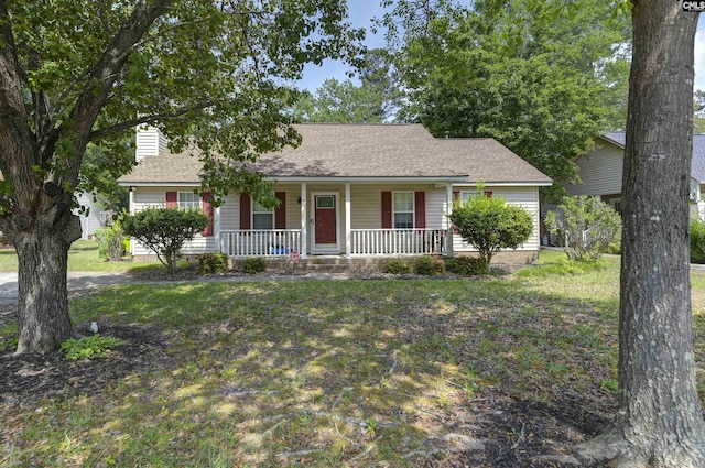 4 Rosepine Dr, Columbia, SC 29223 - view of front facade with covered porch, a chimney, a shingled roof, and a front yard