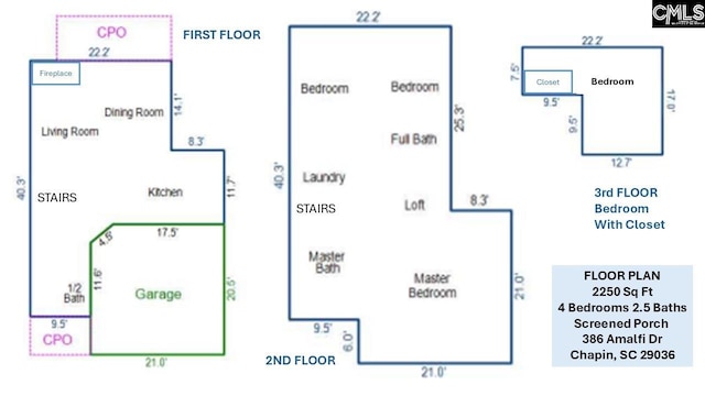 386 Amalfi Dr, Chapin, SC 29036 - view of property floor plan