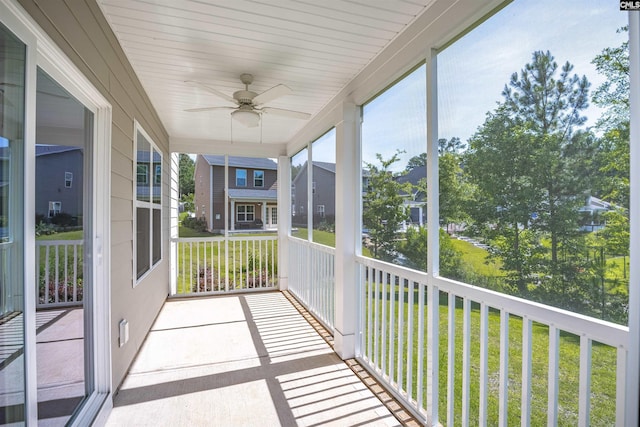 386 Amalfi Dr, Chapin, SC 29036 - unfurnished sunroom with a ceiling fan