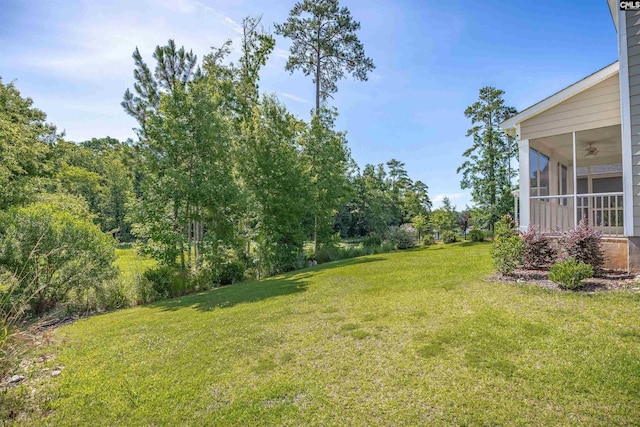 386 Amalfi Dr, Chapin, SC 29036 - view of grassy yard with a sunroom and ceiling fan