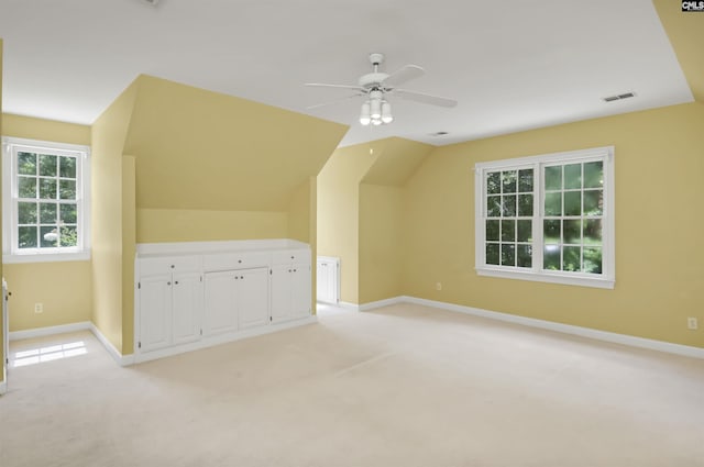256 Sheringham Rd, Columbia, SC 29212 - additional living space with light carpet, ceiling fan, and lofted ceiling