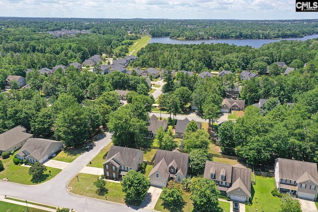418 Abbeydale Way, Columbia, SC 29229 - aerial perspective of suburban area with a nearby body of water and a heavily wooded area
