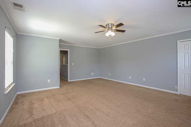 418 Abbeydale Way, Columbia, SC 29229 - carpeted spare room with a ceiling fan and ornamental molding