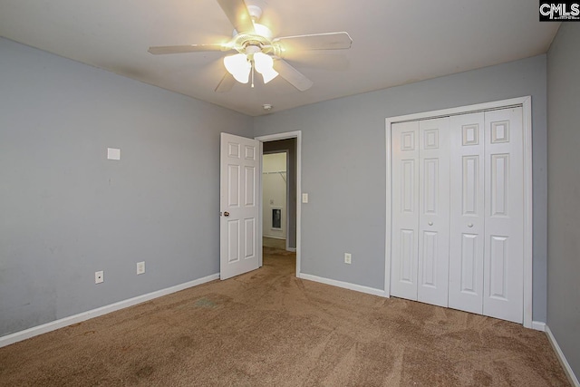 418 Abbeydale Way, Columbia, SC 29229 - unfurnished bedroom with carpet flooring, a closet, and ceiling fan