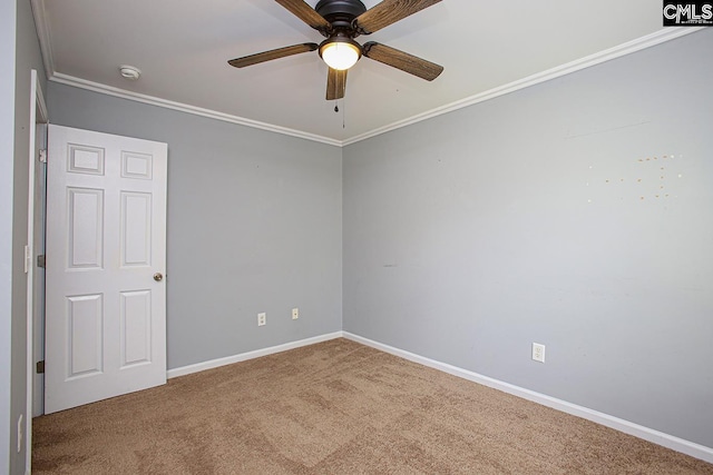 418 Abbeydale Way, Columbia, SC 29229 - unfurnished room featuring carpet, ceiling fan, ornamental molding, and a smoke detector