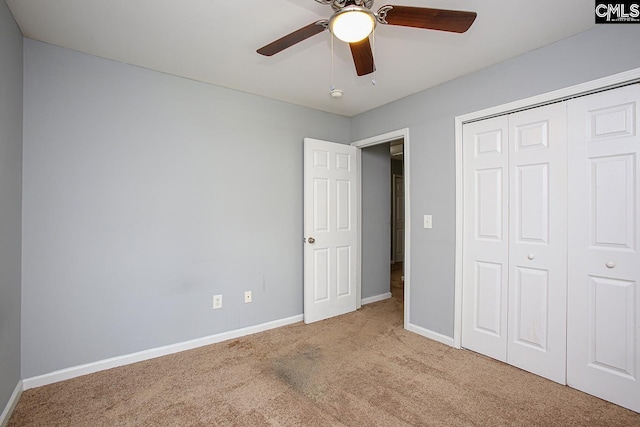 418 Abbeydale Way, Columbia, SC 29229 - unfurnished bedroom with carpet, a closet, and a ceiling fan