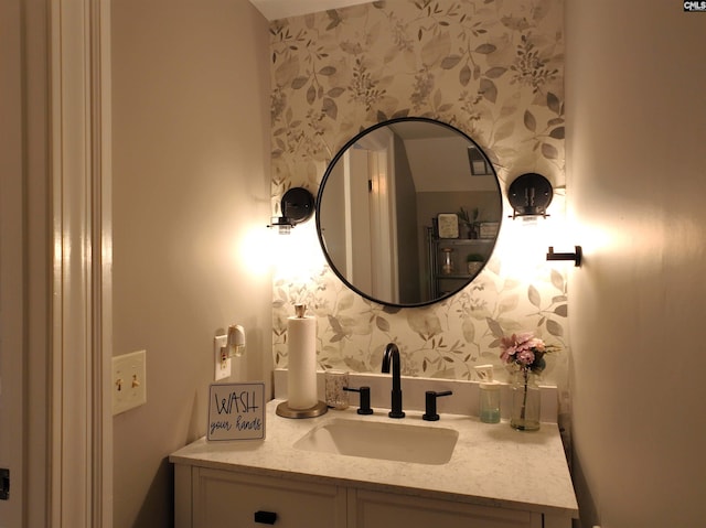 200 Weeping Cherry Ln, Columbia, SC 29212 - bathroom with vanity and wallpapered walls
