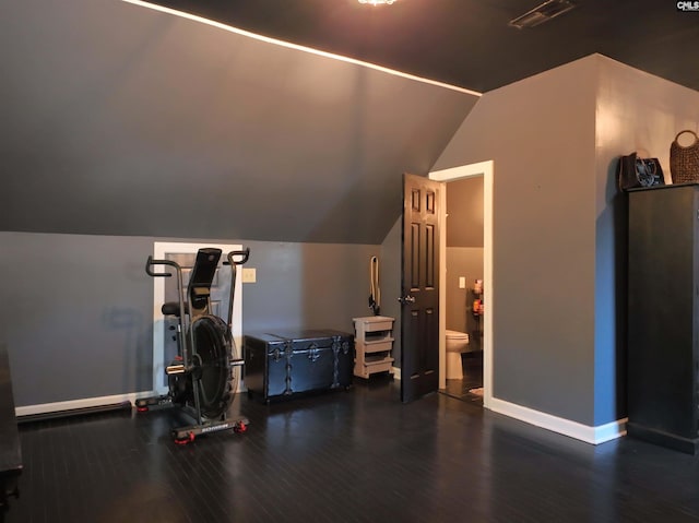 200 Weeping Cherry Ln, Columbia, SC 29212 - workout room featuring vaulted ceiling and wood finished floors