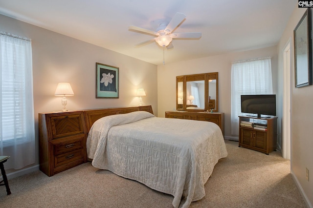 122 Halling Dr, Columbia, SC 29229 - bedroom with light carpet and a ceiling fan