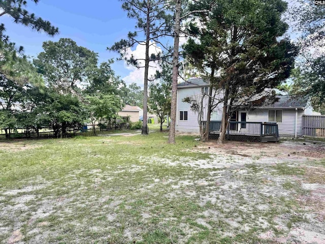 407 N Donar Dr, Columbia, SC 29229 - view of yard with a wooden deck