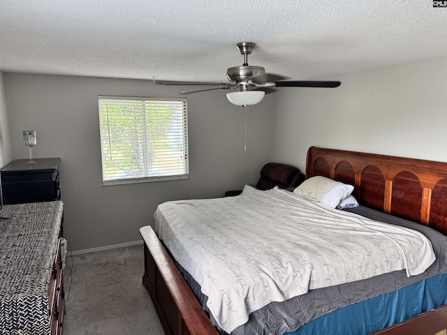 407 N Donar Dr, Columbia, SC 29229 - bedroom with carpet flooring, a ceiling fan, and a textured ceiling