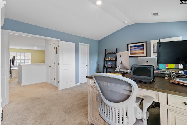 1420 Fair Forest Ln, Chapin, SC 29036 - office area featuring vaulted ceiling and light carpet