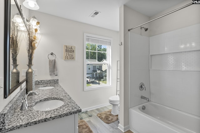 345 Wahoo Cir, Irmo, SC 29063 - full bathroom with double vanity, shower / washtub combination, and wood finished floors