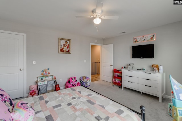 1013 Ashcroft Cir, Columbia, SC 29229 - bedroom featuring light carpet and ceiling fan