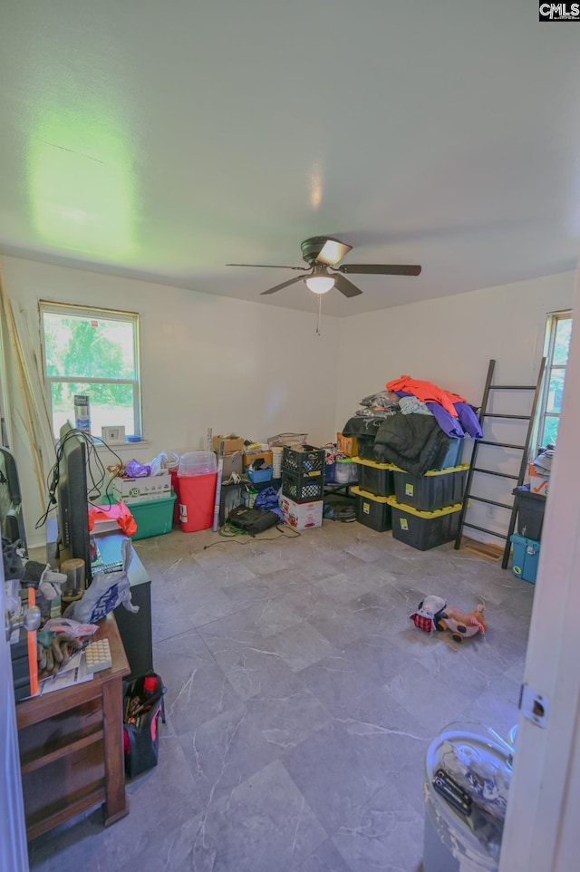 1206 Furman Dr, Sumter, SC 29154 - game room featuring healthy amount of natural light and a ceiling fan