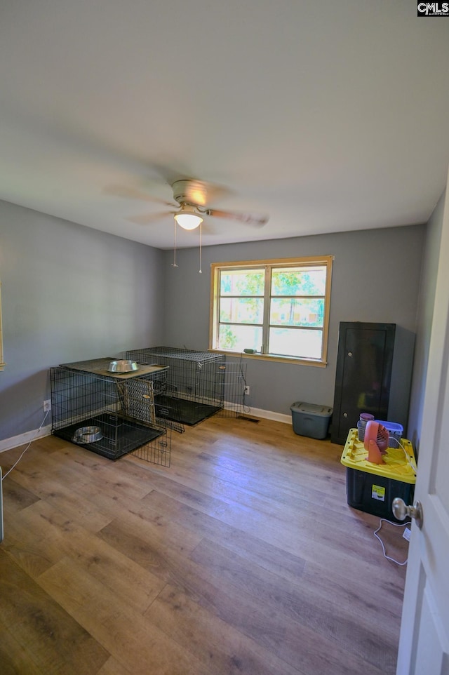 1206 Furman Dr, Sumter, SC 29154 - interior space with wood finished floors and ceiling fan