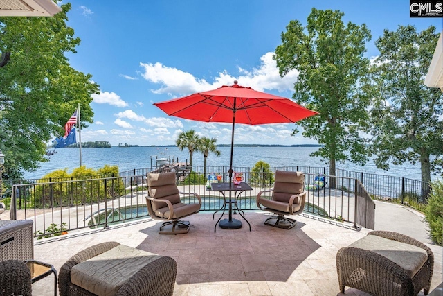 453 Lake Estate Dr, Chapin, SC 29036 - view of patio featuring a water view