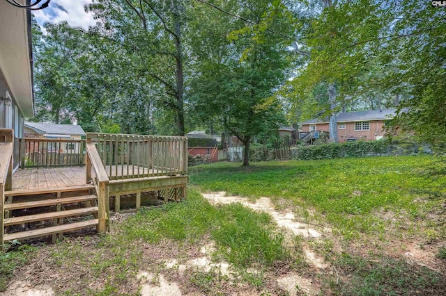 247 Piney Grove Rd, Columbia, SC 29210 - view of yard with a wooden deck