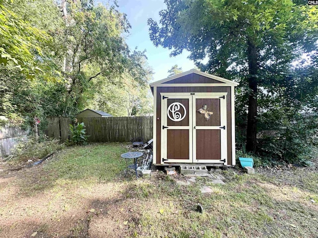 121 Durham Creek Ct, Columbia, SC 29229 - view of shed featuring a fenced backyard