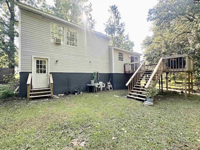 121 Durham Creek Ct, Columbia, SC 29229 - rear view of house with stairway, a wooden deck, and entry steps