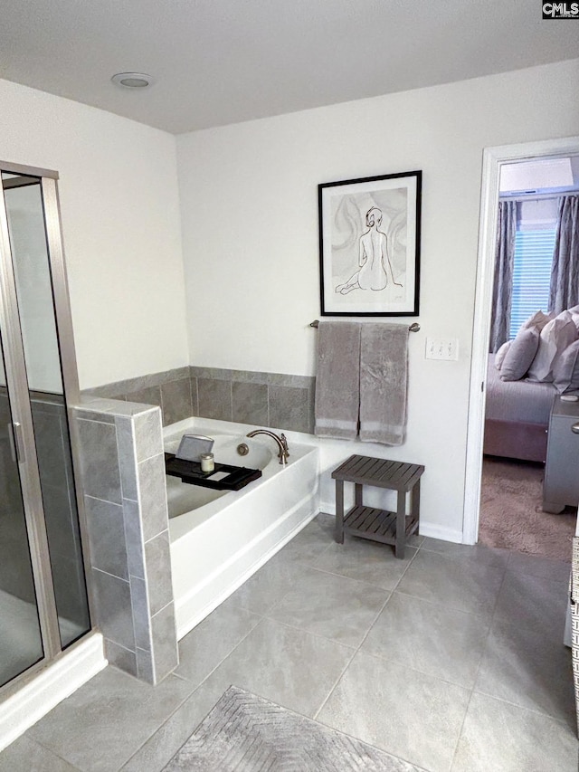15 Alumni Ln, Blythewood, SC 29016 - ensuite bathroom with a garden tub, tile patterned flooring, and an enclosed shower