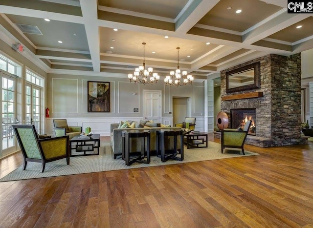 15 Alumni Ln, Blythewood, SC 29016 - lobby featuring beamed ceiling, coffered ceiling, a decorative wall, and ornamental molding