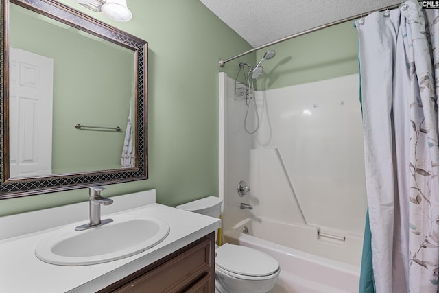 108 Sawgrass Ct, West Columbia, SC 29172 - bathroom featuring vanity, shower / tub combo, and a textured ceiling
