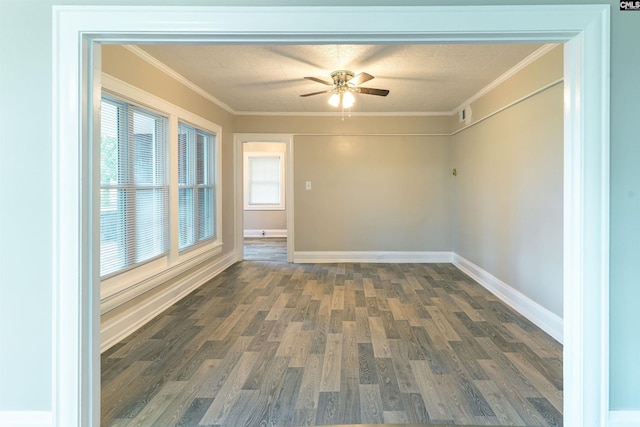 318 Summerland Ave, Batesburg, SC 29006 - spare room with ornamental molding, wood finished floors, and ceiling fan