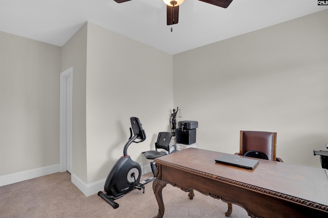 769 Broad Leaf Rd, Elgin, SC 29045 - office area with carpet and a ceiling fan