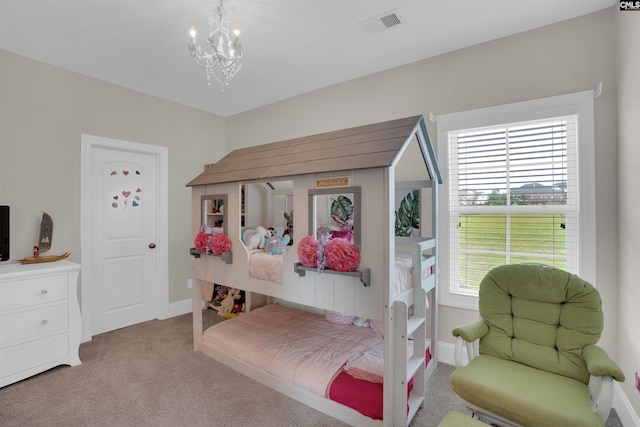 769 Broad Leaf Rd, Elgin, SC 29045 - bedroom featuring carpet and a chandelier