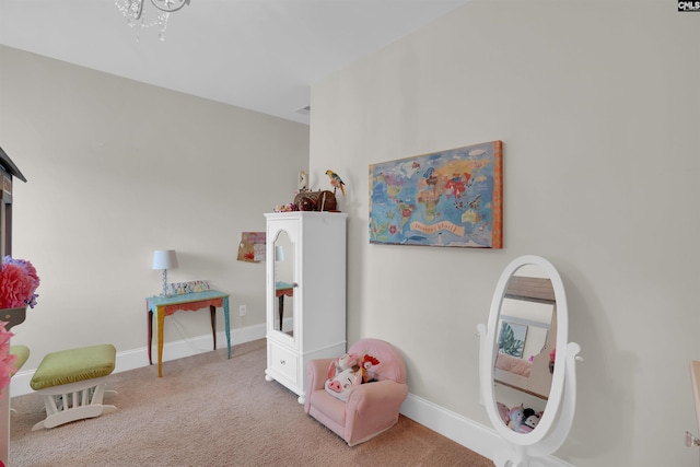769 Broad Leaf Rd, Elgin, SC 29045 - recreation room featuring carpet flooring and a chandelier