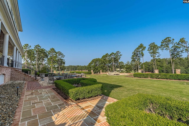 769 Broad Leaf Rd, Elgin, SC 29045 - view of grassy yard with a patio area and stairs