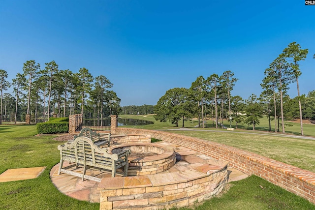 769 Broad Leaf Rd, Elgin, SC 29045 - view of grassy yard with a fire pit and view of scattered trees