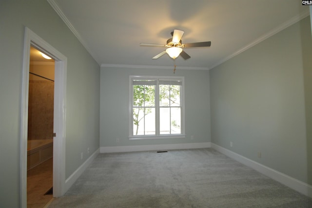 392 Highland Point Dr, Columbia, SC 29229 - unfurnished bedroom with crown molding, carpet floors, and a ceiling fan