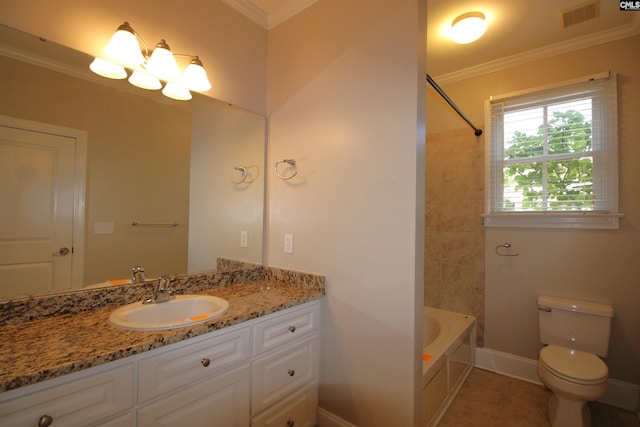 392 Highland Point Dr, Columbia, SC 29229 - full bathroom featuring ornamental molding, vanity, tub / shower combination, and tile patterned flooring