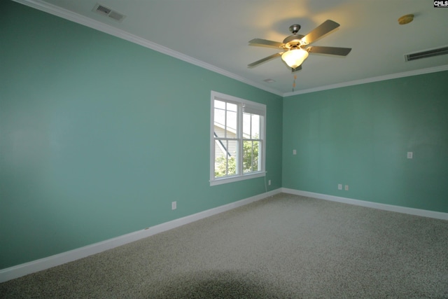 392 Highland Point Dr, Columbia, SC 29229 - carpeted empty room with crown molding, a smoke detector, and a ceiling fan