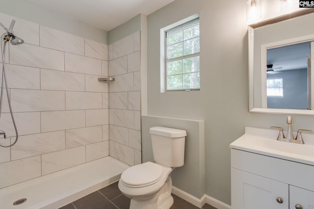 105 Garmony Cir, Columbia, SC 29212 - full bathroom featuring vanity, tiled shower, and tile patterned flooring