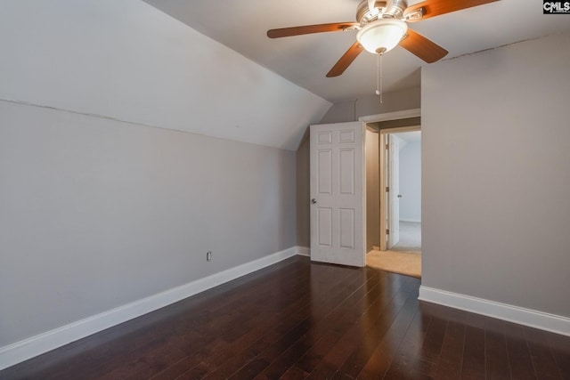 105 Garmony Cir, Columbia, SC 29212 - bonus room featuring lofted ceiling, dark wood-style floors, and a ceiling fan