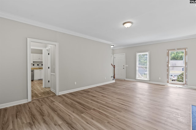 265 Thornhill Rd, Columbia, SC 29212 - unfurnished living room with ornamental molding and light wood finished floors