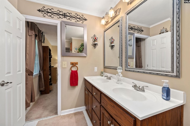 1220 Barnwell Dr, Sumter, SC 29154 - full bath with double vanity and ornamental molding