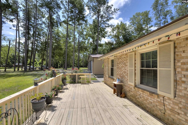 1220 Barnwell Dr, Sumter, SC 29154 - deck featuring a lawn