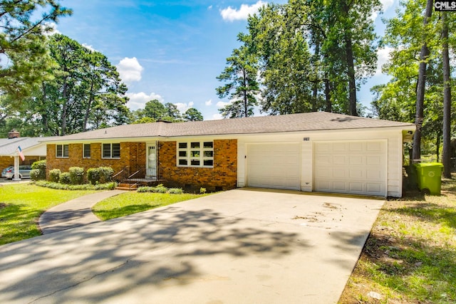 1748 Omarest Dr, Columbia, SC 29210 - ranch-style house featuring concrete driveway, a garage, and brick siding