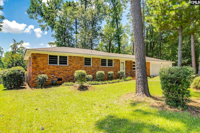 1748 Omarest Dr, Columbia, SC 29210 - single story home with a front lawn, a garage, crawl space, and brick siding
