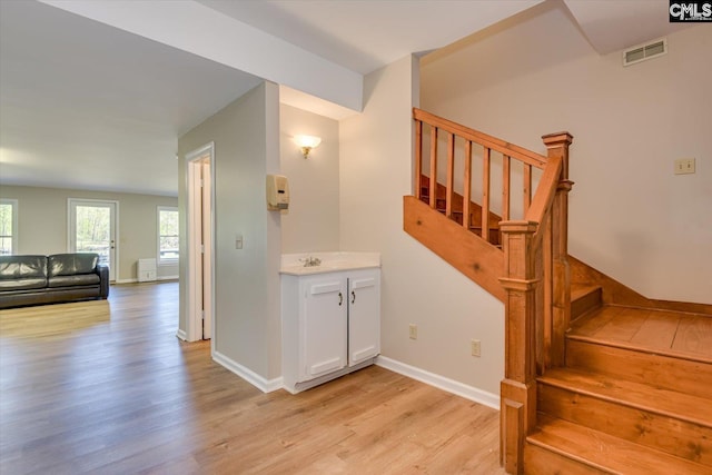 518 Pioneer Shores Rd, Prosperity, SC 29127 - stairs with wood finished floors and baseboards