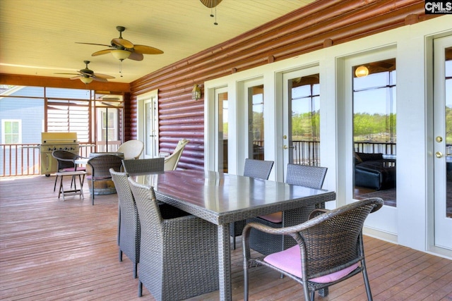 518 Pioneer Shores Rd, Prosperity, SC 29127 - sunroom / solarium with outdoor dining area and ceiling fan